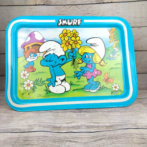 1980's Smurf Tray with Smurfette